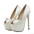 Pearl Nightclub Silk Platform Party Peep-Toe Cozy StripperFashionable Sexy High Heel