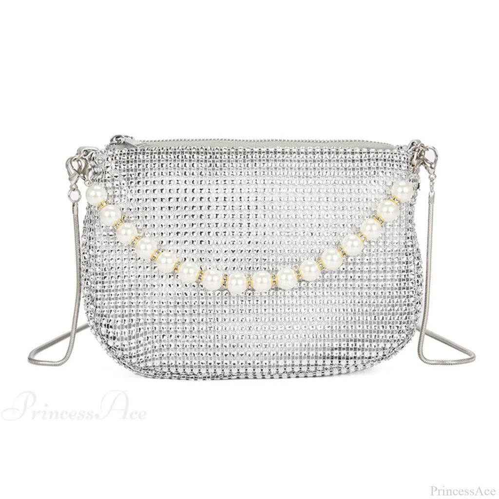 Pearl Rhinestone Delicate Shoulder Bag Party Handbag