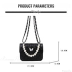 Pearl Shoulder Handbag PU Leather All-Match Tote