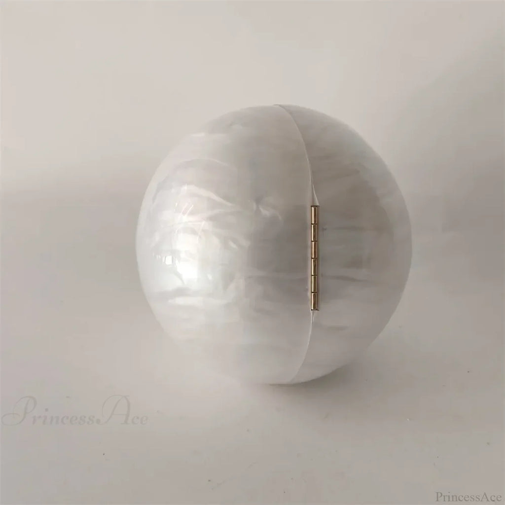 Pearl White Egg Acrylic Box Oval Bridal Messenger Clutch Bag