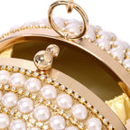 Gold Disco Ball Handle Party Bag with Pearlized Rhinestones