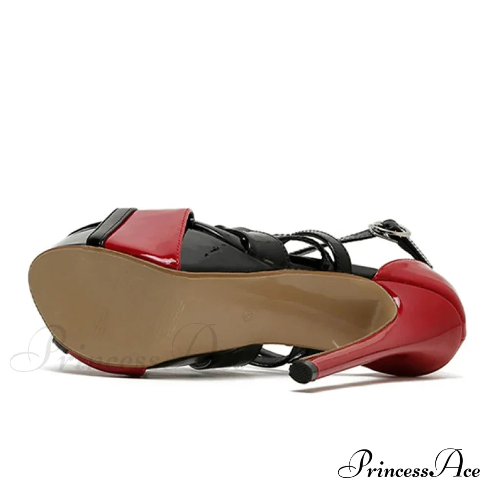 Peep Toe 16.5CM Extreme High Heels Women's Sandals - Party Wedding Banquet Stiletto Shoes with Buckle Strap Platform Pumps