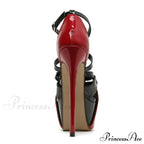 Peep Toe 16.5CM Extreme High Heels Women's Sandals - Party Wedding Banquet Stiletto Shoes with Buckle Strap Platform Pumps