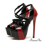 Peep Toe 16.5CM Extreme High Heels Women's Sandals - Party Wedding Banquet Stiletto Shoes with Buckle Strap Platform Pumps