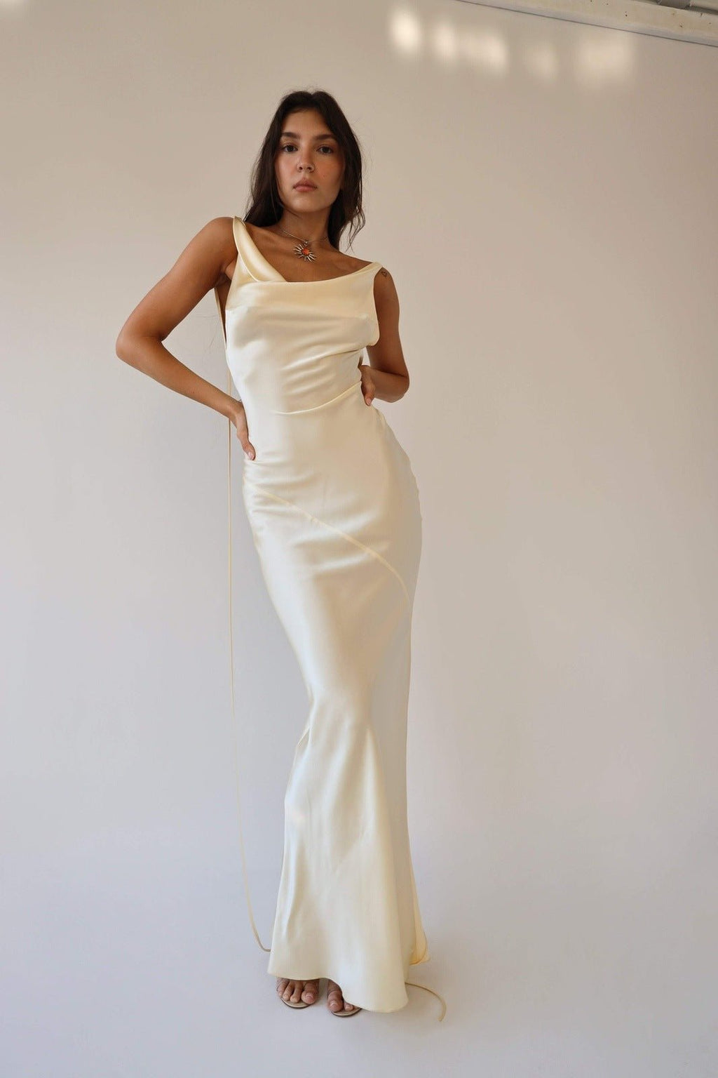 Tamara Elevated Cowlies Backless Satin Maxi Dress Chic Silhouette Collection