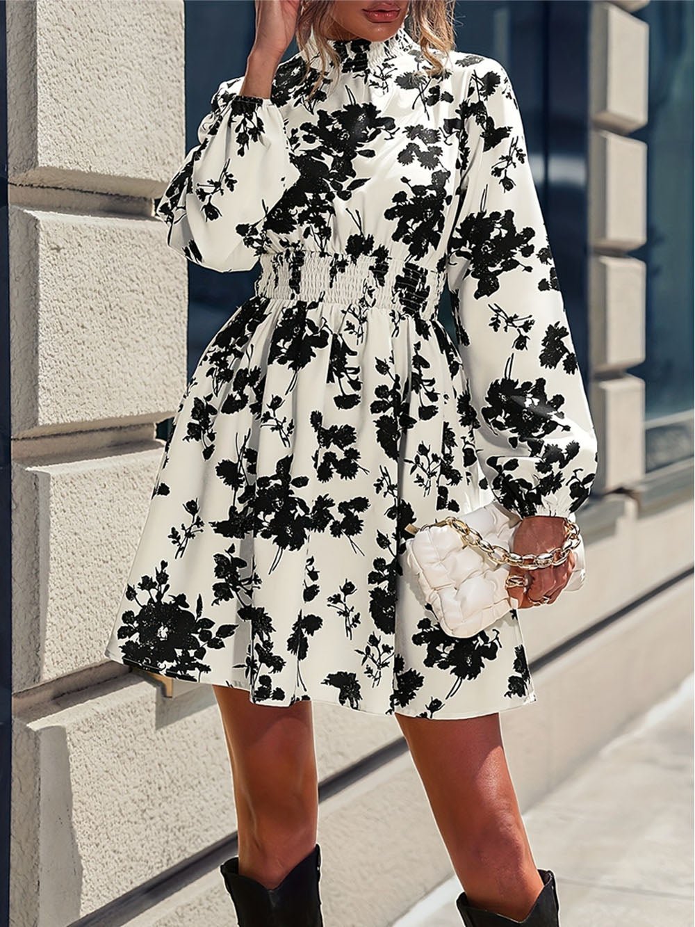 Peyton Floral Long Sleeve Mini Dress