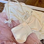 Pink Bowknot Small Square Crossbody Handbag