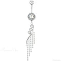 Pink Gold Curved Gothic Belly Ring