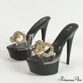 Pink High Heels Platform Slippers with Metal Chain - Sizes 34-43
Transparent PVC Sandals for Women - Party Stripper Shoe