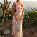 Pink Lace Patchwork Floral Dress