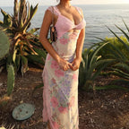 Pink Lace Patchwork Floral Dress