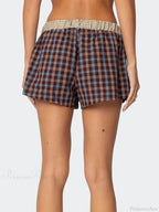 Plaid Boxer Elastic Waist Short