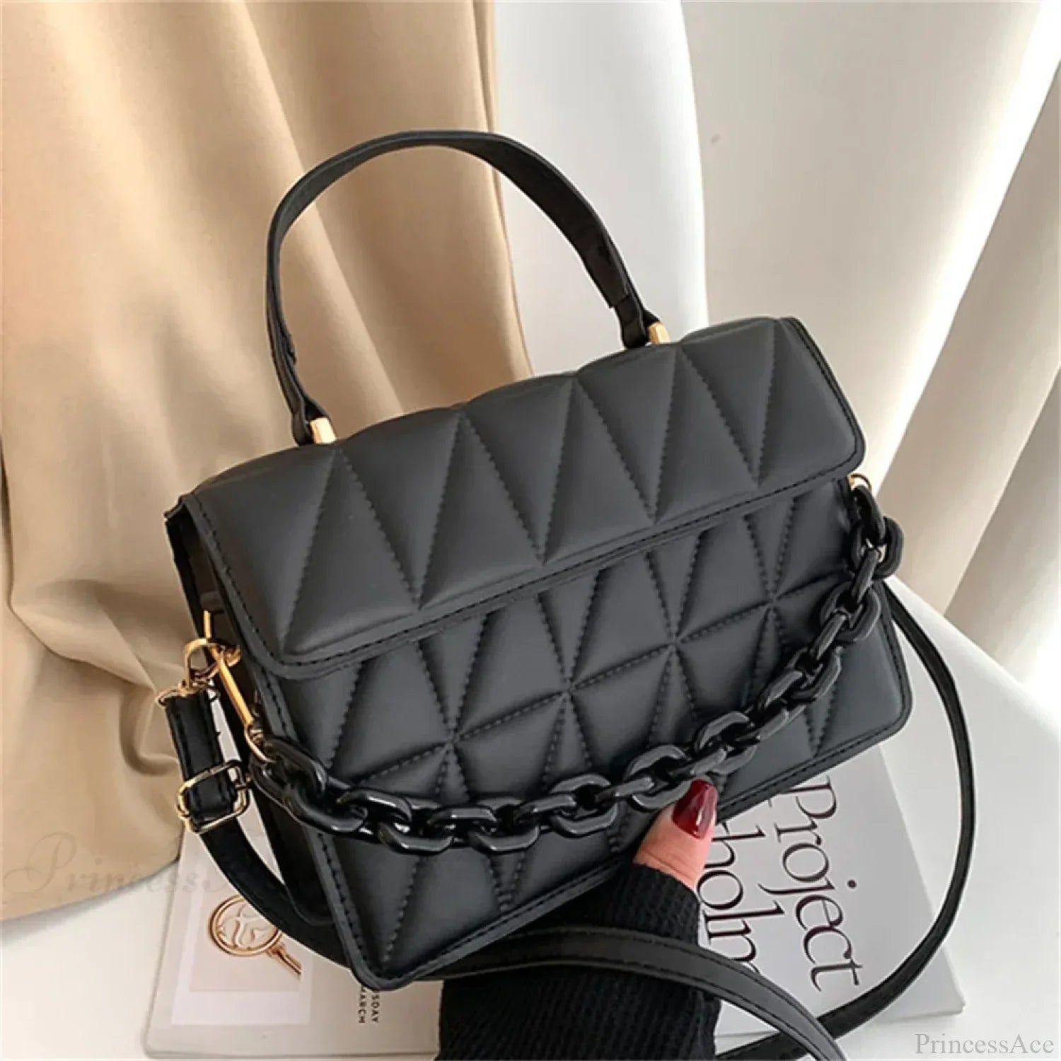 Plaid Chain Crossbody Bag Brand Designer