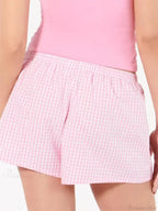 Plaid Elastic Waist Sleep Short