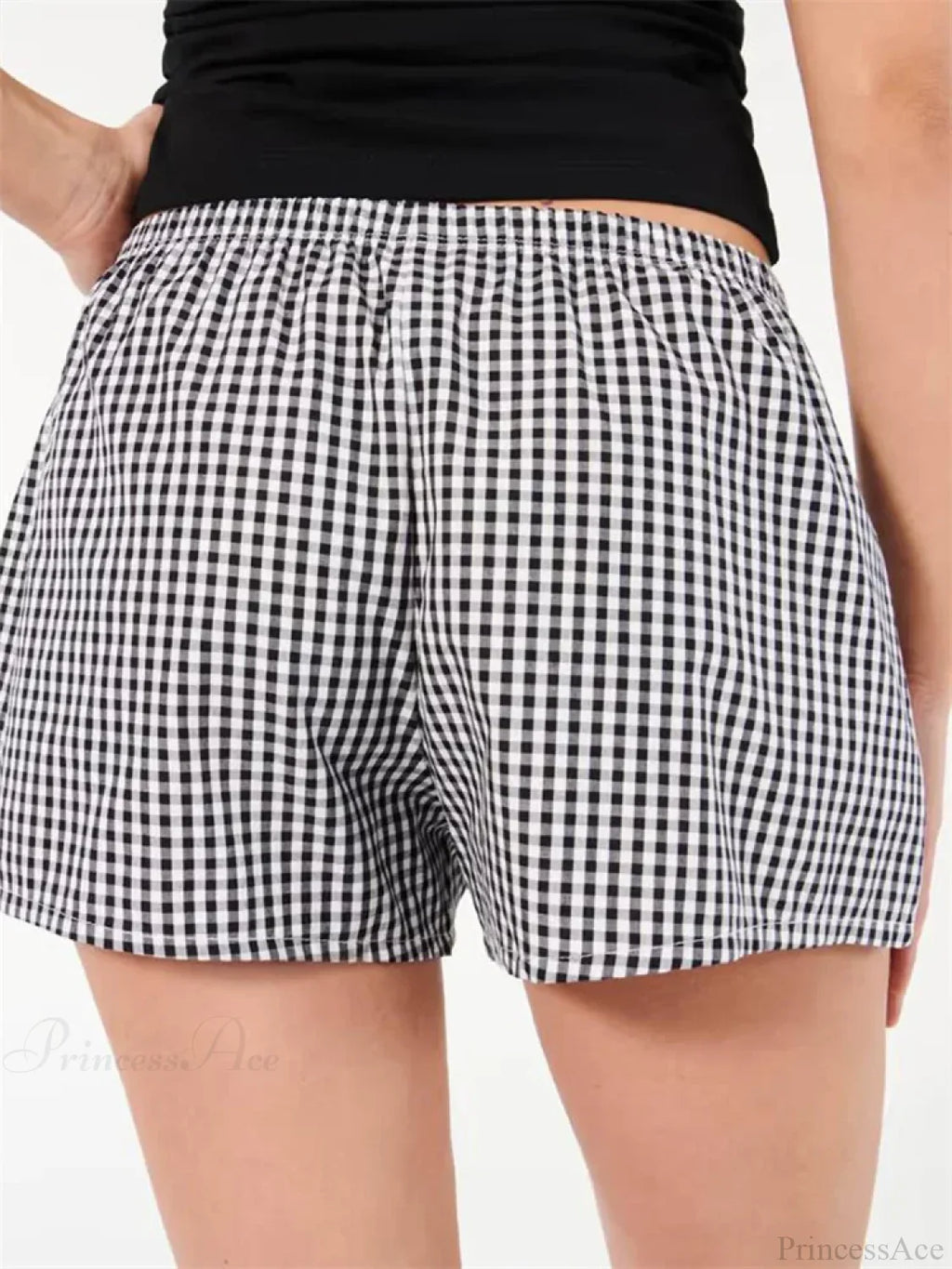 Plaid Elastic Waist Sleep Short