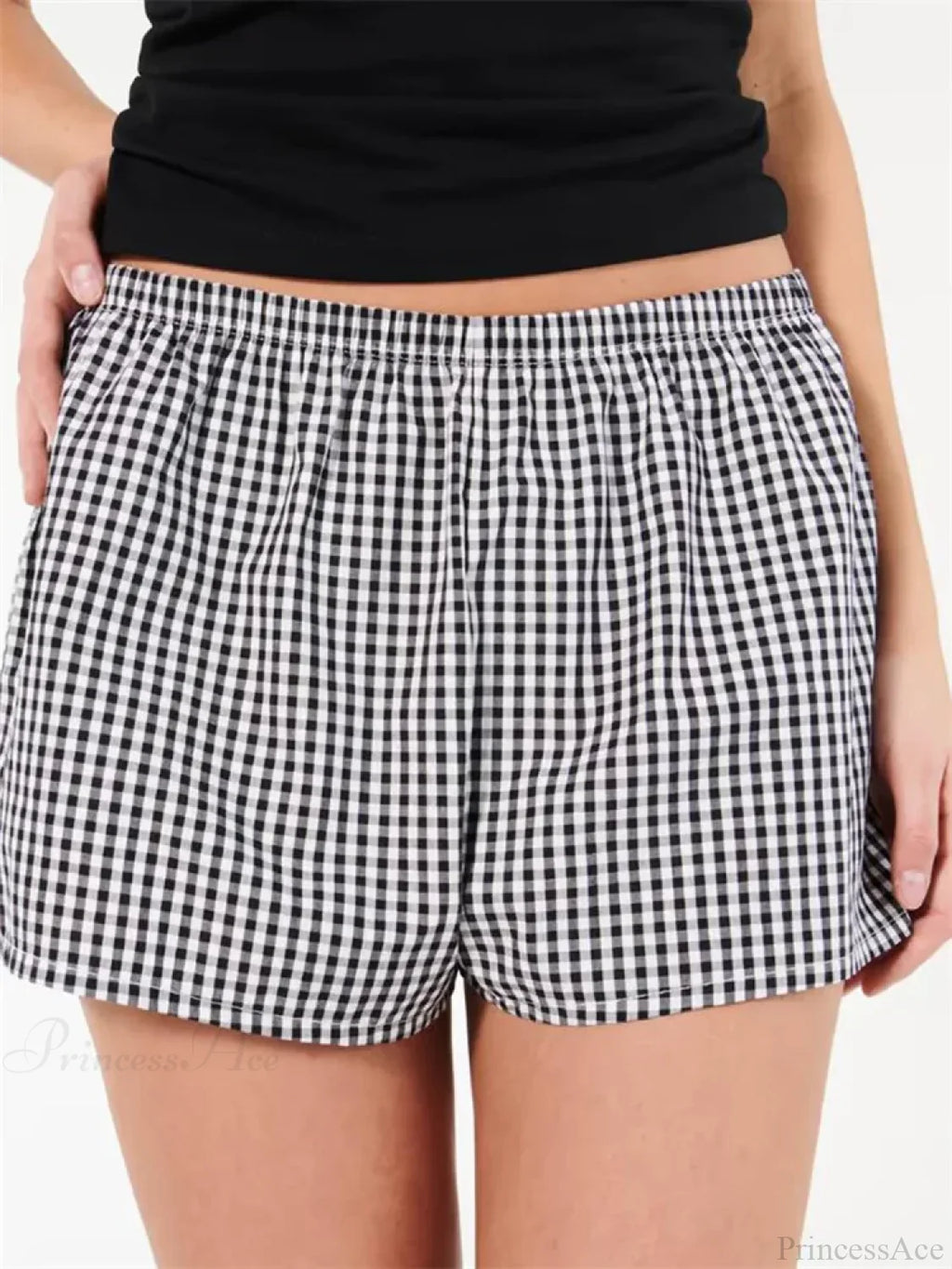 Plaid Elastic Waist Sleep Short