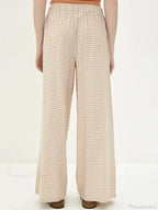 Plaid High-Waisted Drawstring Wide Leg Streetwear Pant