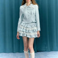 Plaid Lace Patchwork Skirt