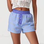 Plaid Patchwork Loose Lounge Short