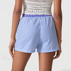Plaid Patchwork Loose Lounge Short
