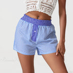 Plaid Patchwork Loose Lounge Short