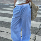 Plaid Print Elastic Drawstring Work Office Pant