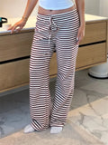 Plaid Print Wide Leg Casual Spring Summer Pant