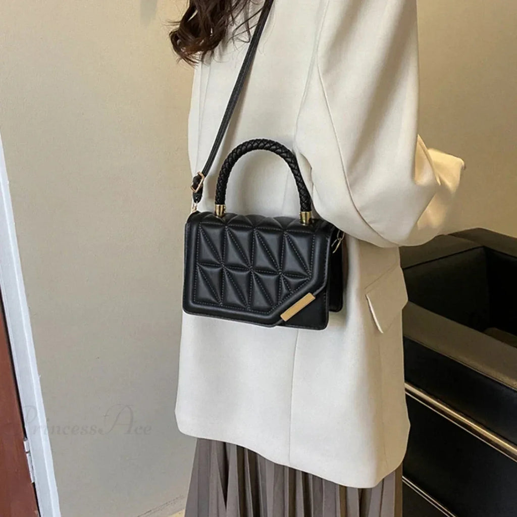 Plaid PU Leather Designer Crossbody Handbag