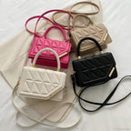 Plaid PU Leather Designer Small Crossbody Handbag