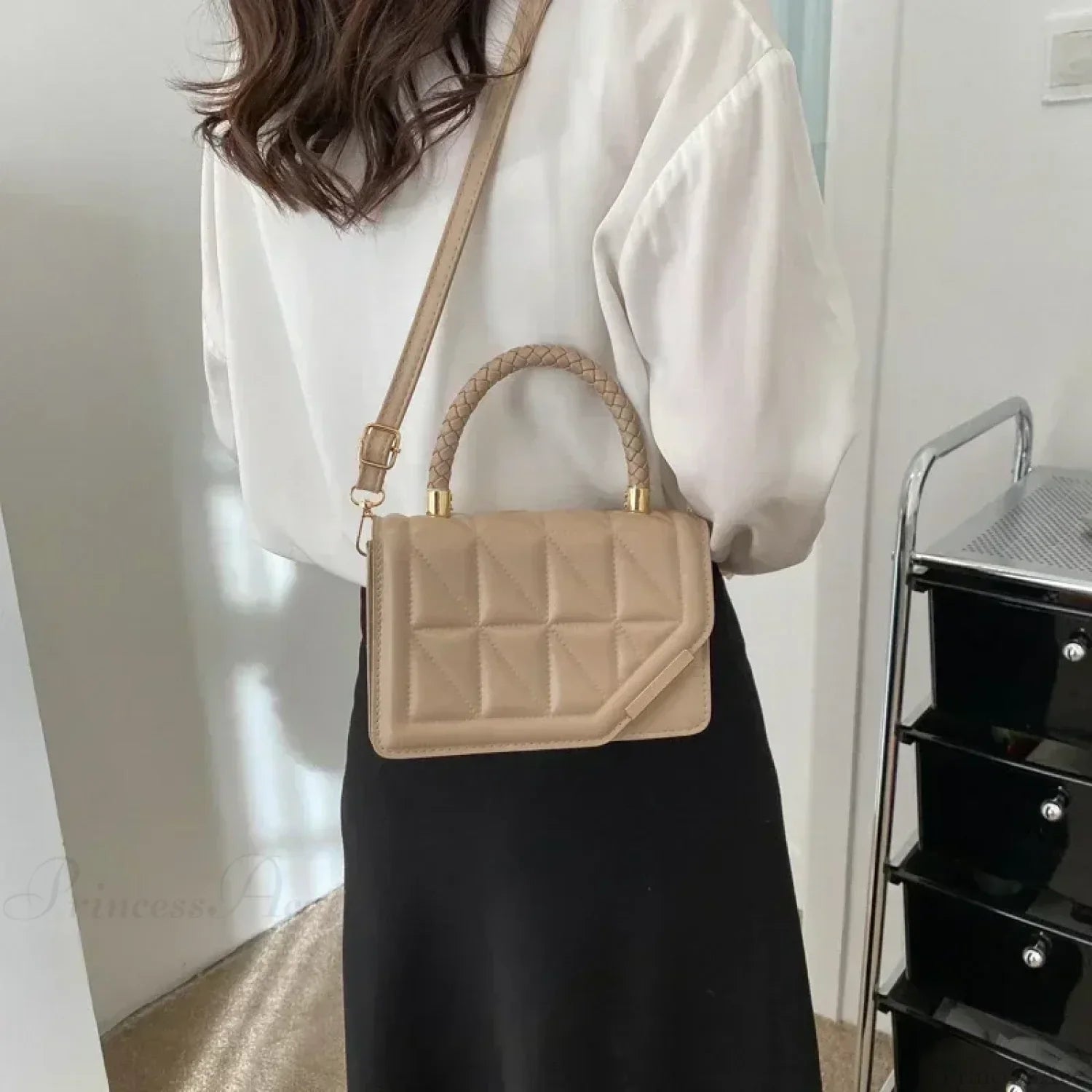 Plaid PU Leather Designer Small Crossbody Handbag