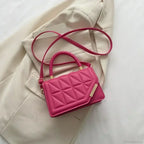 Plaid PU Leather Designer Small Crossbody Handbag