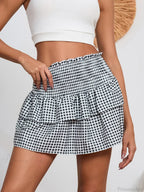 Plaid Vintage Sweet Waist Skirt