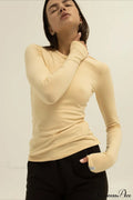 Plain Classic Solid Crew Slim Slim Crew Neck Long Sleeve Tee