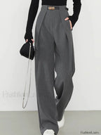 Plain Pockets Straight Pants