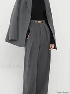 Plain Pockets Straight Pants
