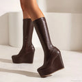 Platform Ramps Mid Calf Gothic Informal Boot