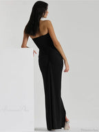 Pleated Strapless Maxi Vacation Dress