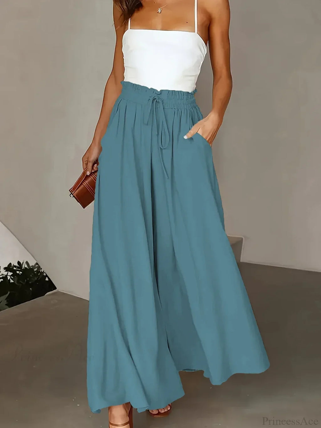 Plus Size Wide Leg Stretch Elastic Waist Pant