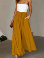 Plus Size Wide Leg Stretch Elastic Waist Pant