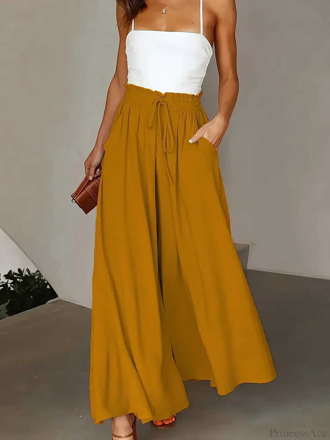 Plus Size Wide Leg Stretch Elastic Waist Pant