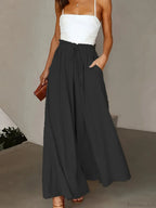 Plus Size Wide Leg Stretch Elastic Waist Pant