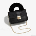 Plush Small Square Printed Messenger Handbag