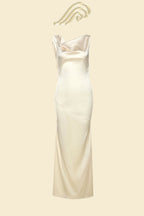 | Backless Satin Maxi Dress