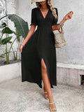 Paige Timeless Short Sleeved V Neck Dress Evening Wear Edit