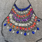 Halter crystal hollow out metal chain cut out top  | Festival Outfits Women