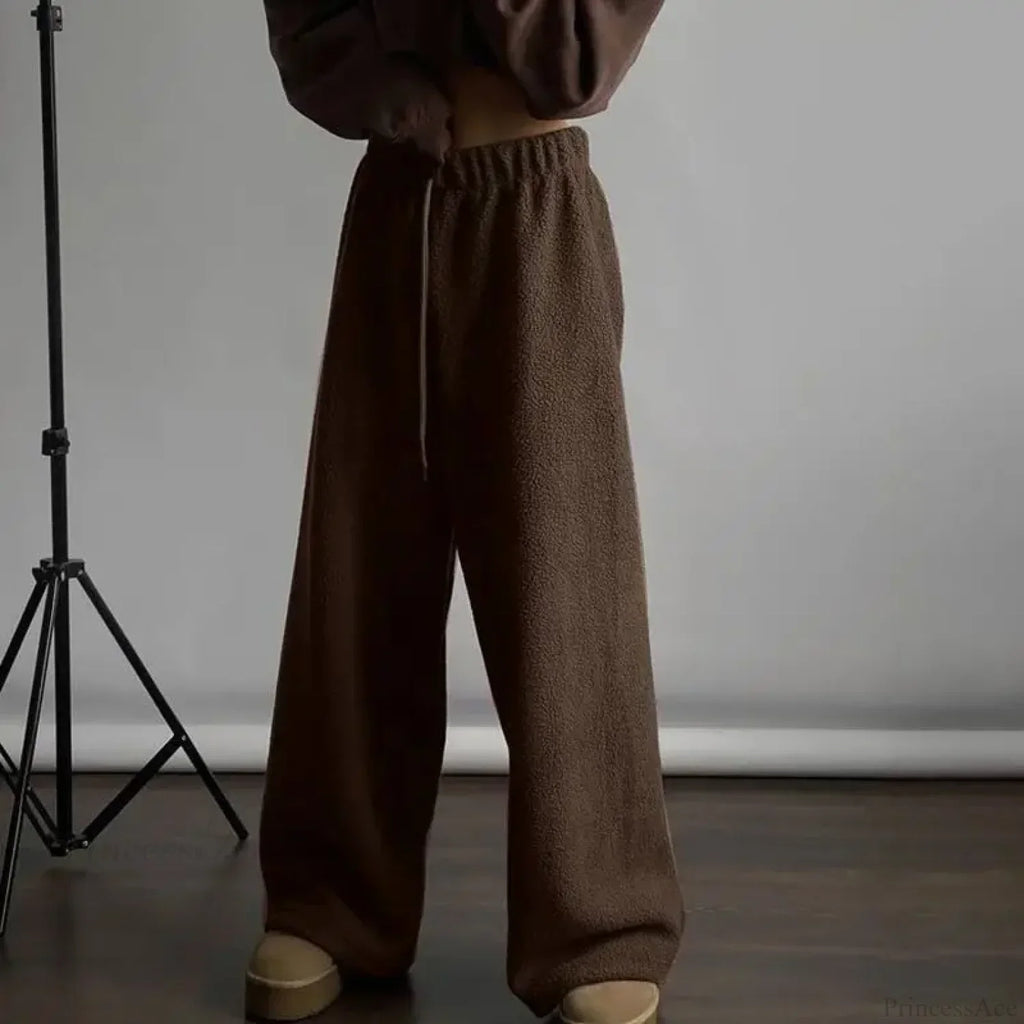 Polar Fleece Basic Vintage Women Pants