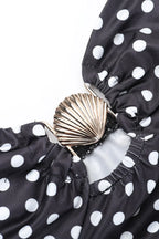 Polka Dot Cami Cutout Slim Maxi Dress