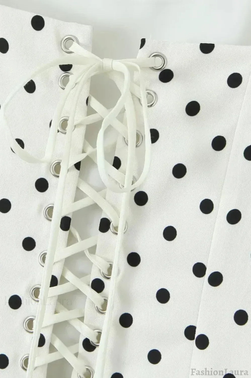 White Polka Dot Square Neck Cami Mini Dress