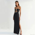 Polka Dot Tube Top Evening Party Dress