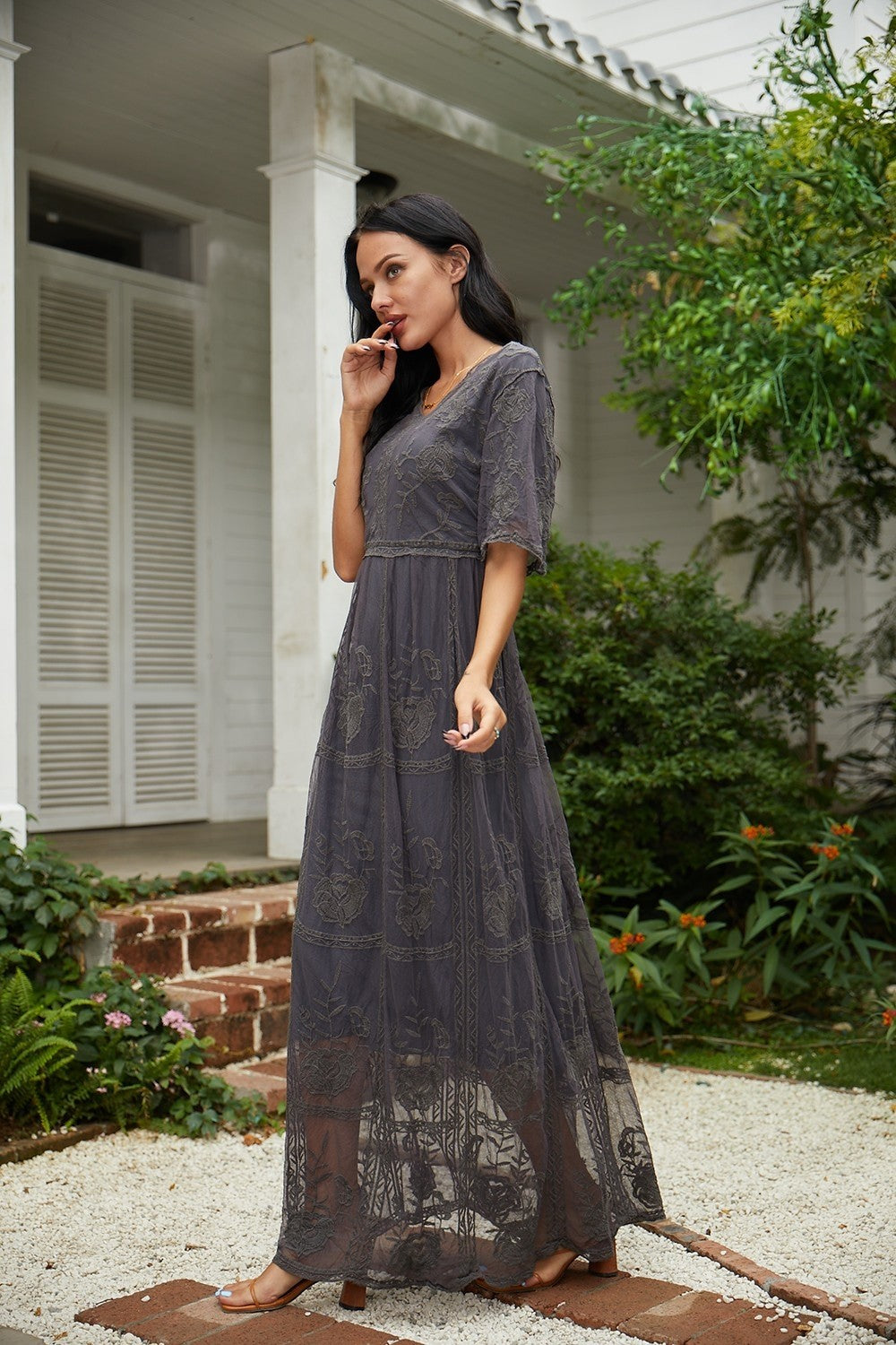 | Maxi Dress in Elegant Bloom